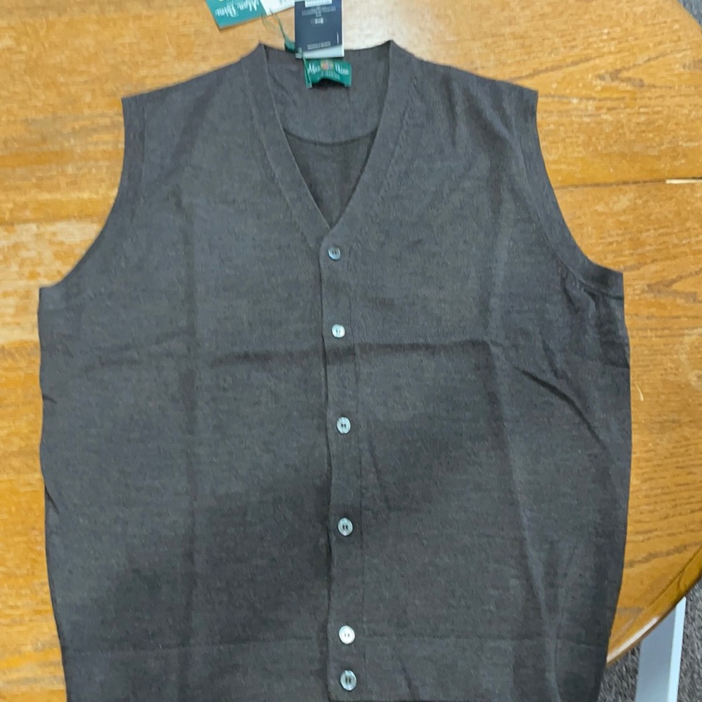 Alan Paine Merino Wool V Neck Sweater Vest